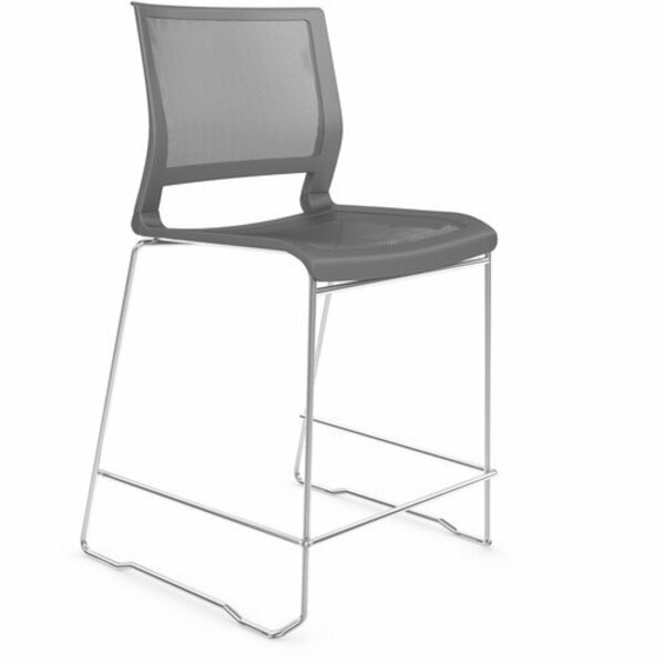 9To5 Seating Stack Stool, Armless, Mesh Back/Seat, 21inx25-1/2inx44in, Gray NTF1080S24CFP14